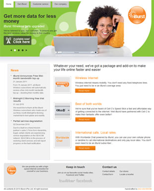 The new iBurst website design thawas completed in late 2010