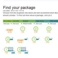We designed and developed a tool to help you choose an iBurst package